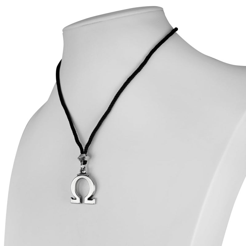 Pepi Pewter Greek Symbol Omega Pendant Necklace - Image 5